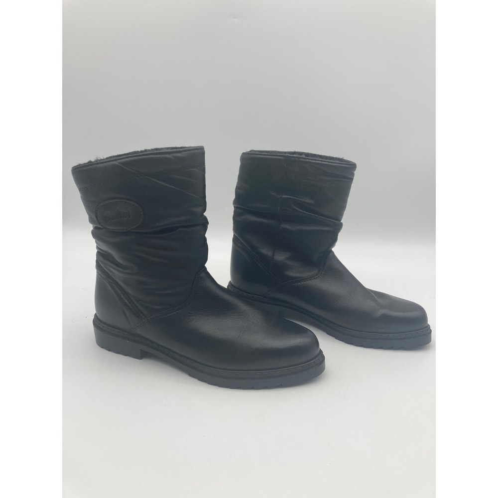 Bastien Womens Size 7 Black Leather Fleece Lined Slouch Winter Boots Canada